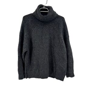 Sundance Charcoal Gray Cowl Neck Sweater wool blend oversized M fuzzy winter